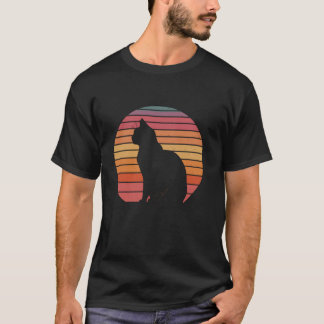 Vintage Funny Retro Cat Lover Cat Dad Cat Mum T-Shirt