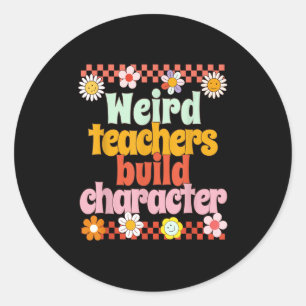 Vintage Funny Retro Motivational Teacher Retro  Classic Round Sticker