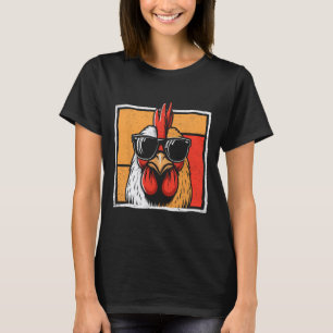Vintage Funny Rooster Farmer Chickens Fathers Day T-Shirt
