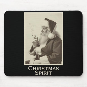 Vintage Funny Smoking Santa Claus Christmas Srit C Mouse Mat