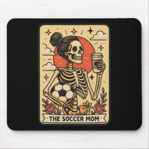 Vintage Funny The Soccer Mom Tarot Card Skeleton H Mouse Mat