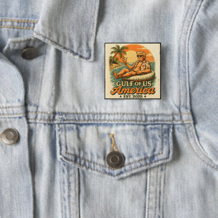 Vintage Funny Trump America's Gulf 2025 15 Cm Square Badge