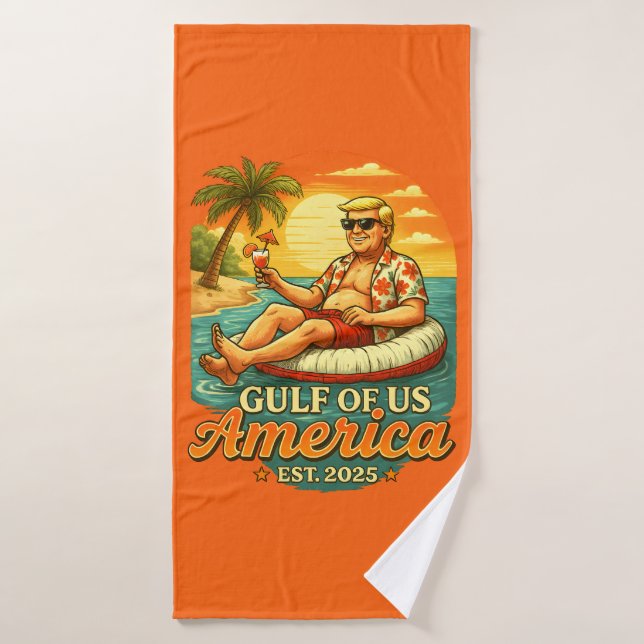 Vintage Funny Trump America's Gulf 2025 Bath Towel (Bath Towel)