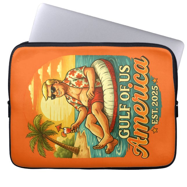 Vintage Funny Trump America's Gulf 2025 Laptop Sleeve (Front)