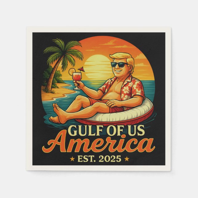 Vintage Funny Trump America's Gulf 2025 Napkin (Front)