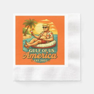Vintage Funny Trump America's Gulf 2025 Napkin