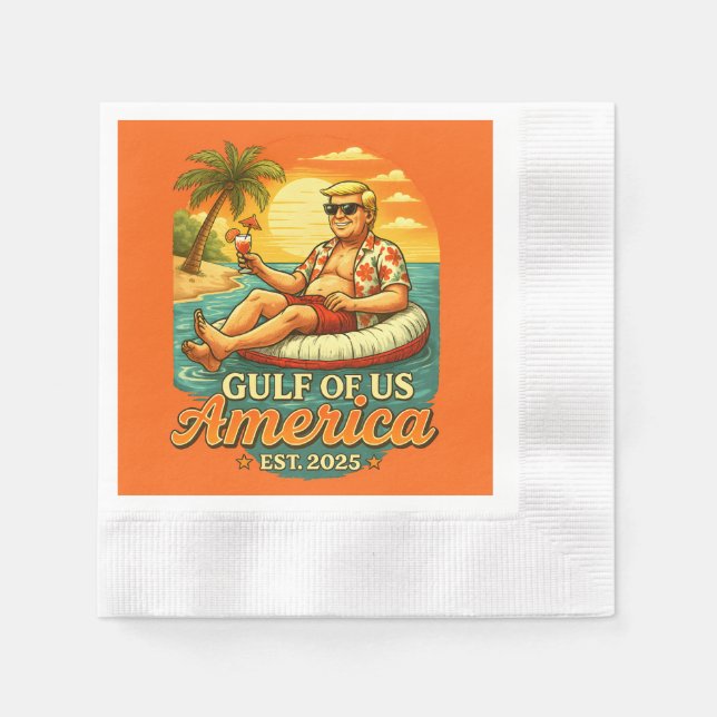 Vintage Funny Trump America's Gulf 2025 Napkin (Front)