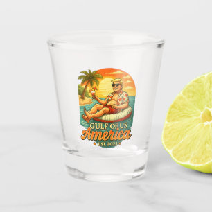 Vintage Funny Trump America's Gulf 2025 Shot Glass