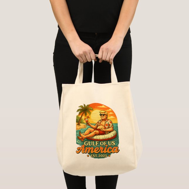 Vintage Funny Trump America's Gulf 2025 Tote Bag (Front (Product))