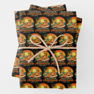 Vintage Funny Trump America's Gulf 2025 Wrapping Paper Sheet