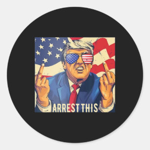 Vintage Funny Trump Arrest This 4th Of July 2024  Classic Round Sticker