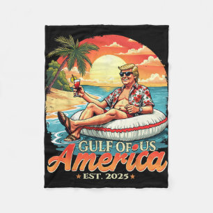 Vintage Funny Trump Shirt America's Gulf Trump Mer Fleece Blanket
