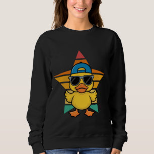 Vintage Funny Yellow Duck with Sunglasses, Ducklin Sweatshirt