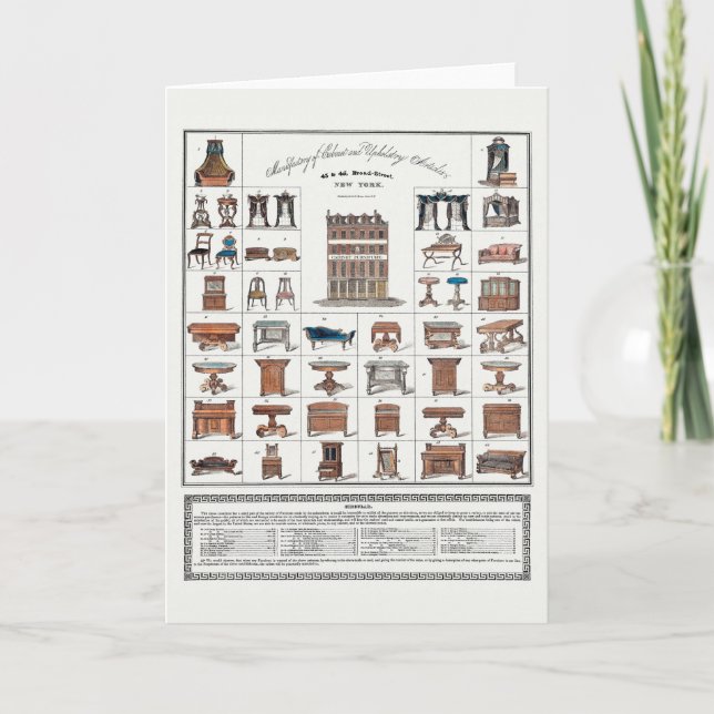 Vintage Furniture Poster Card (Front)