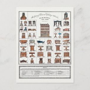 Vintage Furniture Poster Postcard