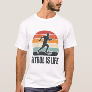 Vintage Futbol Is Life Soccer Player Shirt Design_