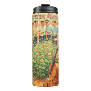 Vintage Futuristic Mars Garden Scene Thermal Tumbler