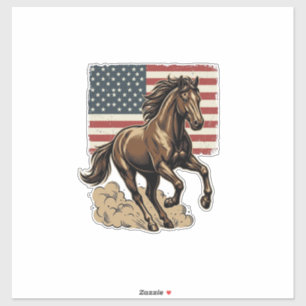 Vintage Galloping Horse American Flag Shirt Design