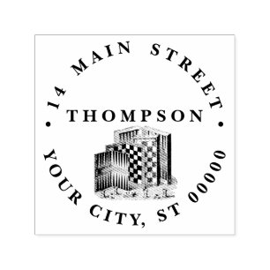 Vintage Game Boards and Games Name Return Address Self-inking Stamp