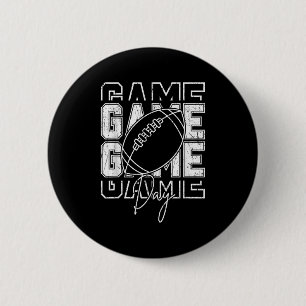 Vintage Game Day Football Funny Gameday Team Sport 6 Cm Round Badge