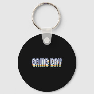 Vintage Game Day Retro Football Volleyball Soccer Key Ring