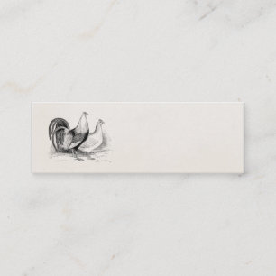 Vintage Game Fowl Chicken Birds Rooster Chickens Mini Business Card