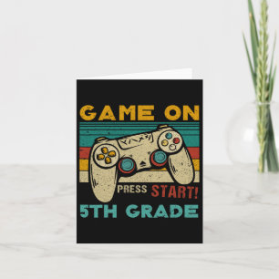 Vintage Game On Press Start 5th Grade Gamer Byck T Card