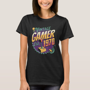 Vintage Gamer 1970 Old School Joystick Retro Gamin T-Shirt