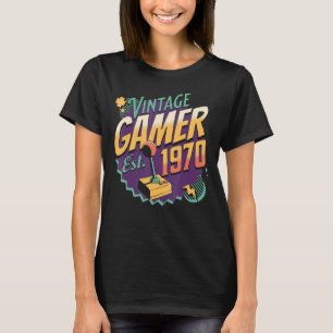 Vintage Gamer 1970 Old School Joystick Retro Gamin T-Shirt