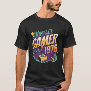 Vintage Gamer 1976 Old School Joystick Retro Gamin T-Shirt