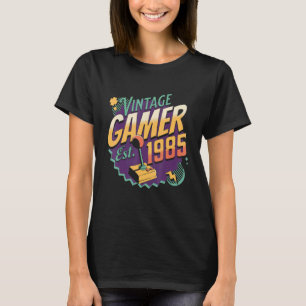 Vintage Gamer 1985 Old School Joystick Retro Gamin T-Shirt