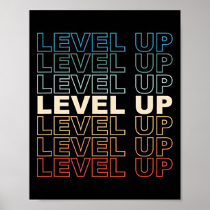 Vintage Gamer Level Up Video Game Lover Retro Gami Poster