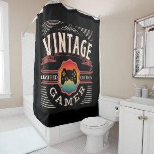VINTAGE GAMER LIMITED EDITION  SHOWER CURTAIN