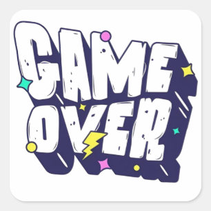 Vintage Gamer Sticker – Game Over  