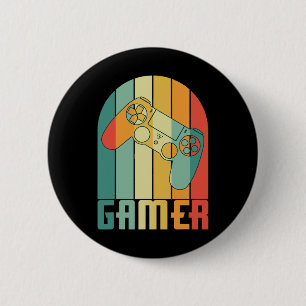 Vintage Gamer Video Game Lover Funny Retro Gaming 6 Cm Round Badge