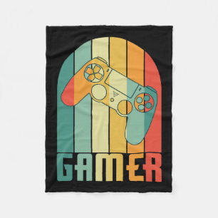 Vintage Gamer Video Game Lover Funny Retro Gaming Fleece Blanket