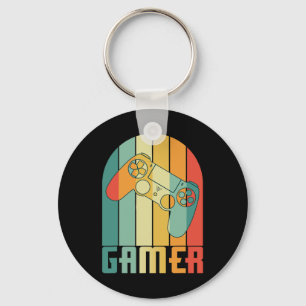 Vintage Gamer Video Game Lover Funny Retro Gaming Key Ring