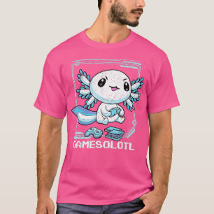Vintage Gamesolotl Axolotl Fish Playing Video Gam T-Shirt