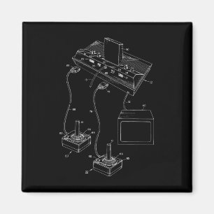 Vintage Gaming Diagram - Video Game Joystick Contr Magnet