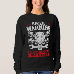 Vintage Gang Biker Warning Dead Skull Bike Mechani Sweatshirt