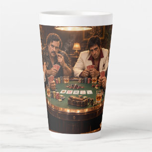 Vintage Gangster Poker Night Large Latte Mug