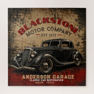 Vintage Garage Repair Service Classic Automobile Jigsaw Puzzle