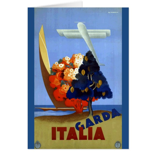 Vintage Garda Italy Europe Air Travel (Front)
