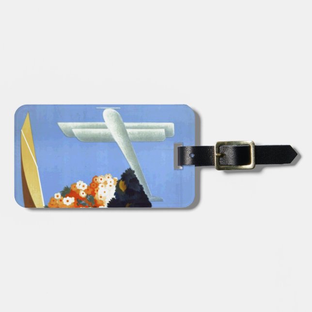 Vintage Garda Italy Europe Air Travel Luggage Tag (Front Horizontal)