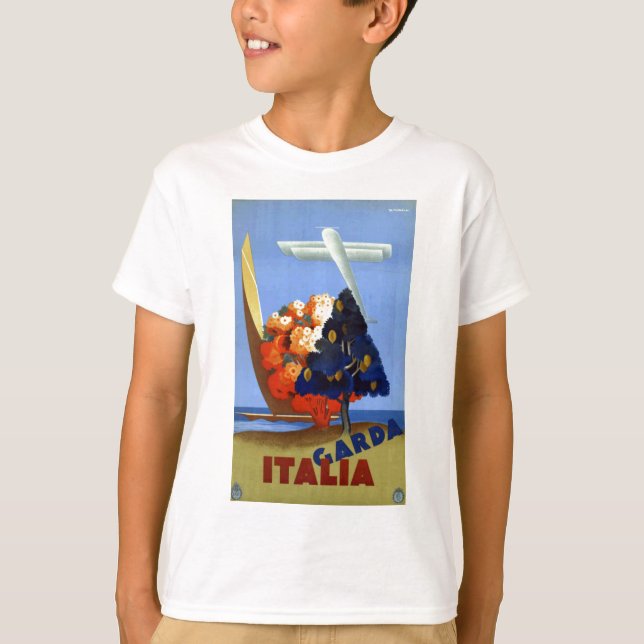 Vintage Garda Italy Europe Air Travel T-Shirt (Front)