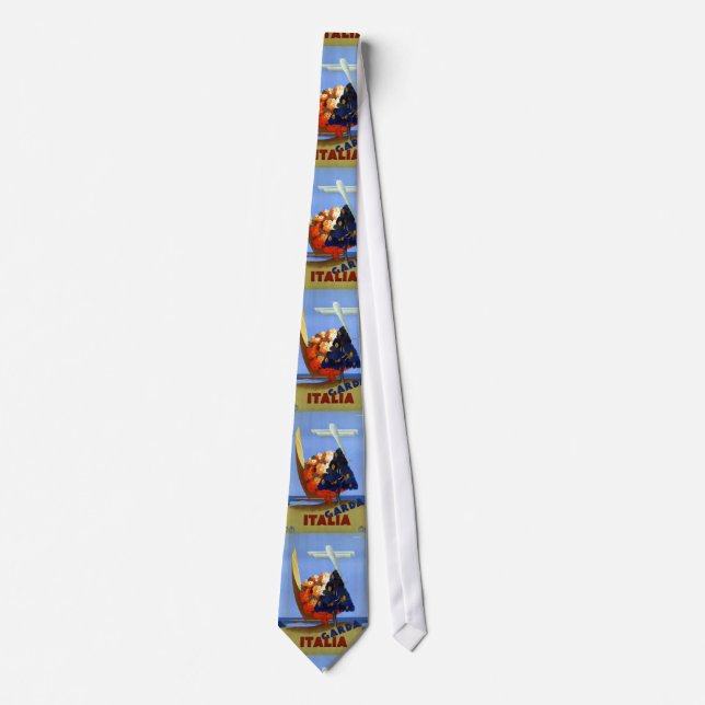 Vintage Garda Italy Europe Air Travel Tie (Front)