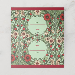 Vintage Garden Art Nouveau Folded Place Card