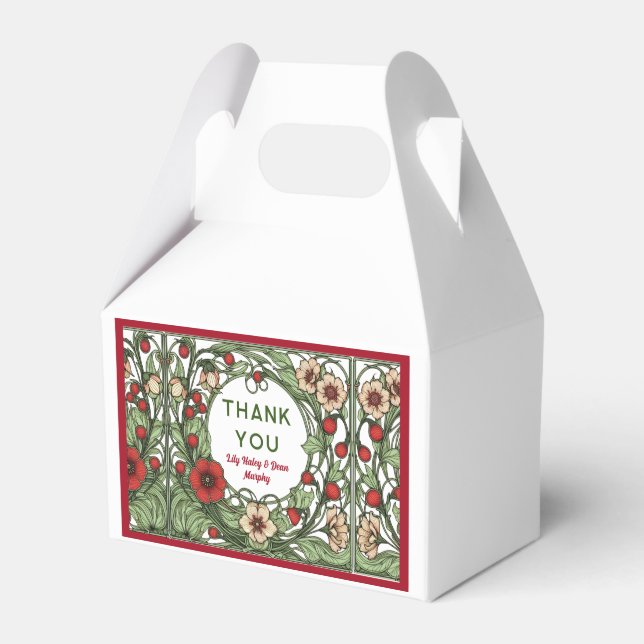 Vintage Garden Art Nouveau Wedding Favour Box (Front Side)