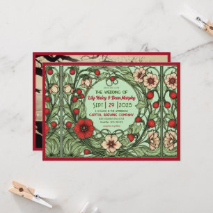 Vintage Garden Art Nouveau Wedding Invitation
