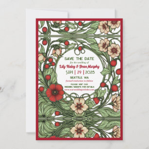 Vintage Garden Art Nouveau Wedding Save The Date